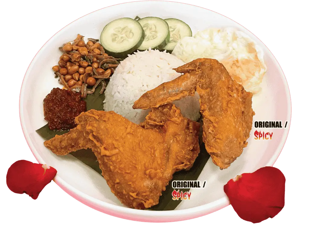 [NEW] 2-pc Spicy Chicken Wings Nasi Lemak