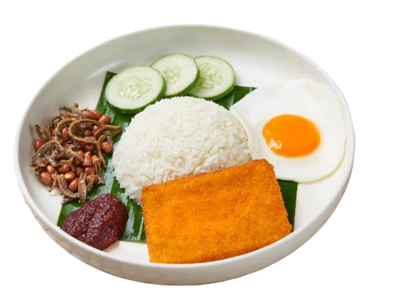 Nasi Lemak with Fish Fillet